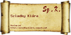 Szladky Klára névjegykártya