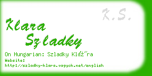 klara szladky business card